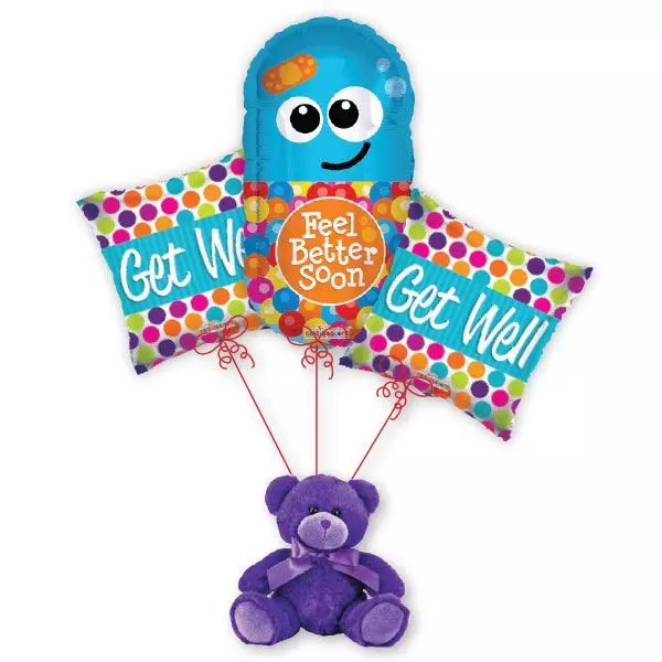 Get Well Pill - Balloon Bouquet & Plush